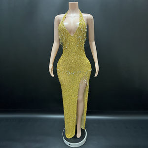 Novance Y4545 Dropshipping Plus Size Damesjurken Elegante Glamoureuze Kristallen Jurk Luxe Rekbare Galajurken Voor Club - Product Image 1