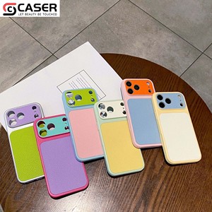 <span class=keywords><strong>Coque</strong></span> de téléphone en silicone <span class=keywords><strong>anti</strong></span>-chute avec protection intégrale de l'objectif en cuir PU bicolore style coréen pour <span class=keywords><strong>iPhone</strong></span> <span class=keywords><strong>11</strong></span>/12-18 - Product Image 2