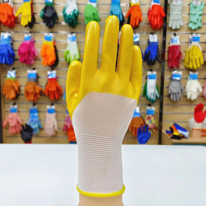 Gants de sécurité à Double trempage pour la Protection du jardin, revêtement Nitrile professionnel 3/4, Construction Durable, 13G - Product Image 4