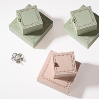 Boîtes cadeaux de luxe en papier floqué pour bijoux, avec estampage à chaud, boîte à bijoux à couvercle rabattable, boîte cadeau pour la Saint-Valentin
