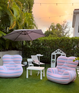 Sofá Inflable de PVC Ecológico con Diseño de Rayas, Plegable y Portátil, para Interiores, Exteriores, Camping y Viajes - Product Image 5