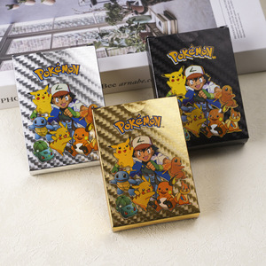 55 piezas Pokemoned Gold Black Silver TCG Cards inglés francés alemán español VMAX Poke Mon Foil juego Trading Card - Product Image 3