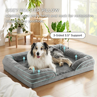 Lot du fournisseur Lit extra large robuste pour chien Lit pour animal de compagnie multi-tailles Xl Xxl Lit orthopédique pour chien avec quatre oreillers latéraux à vendre