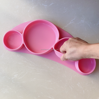 NOUVEAU 2021 – Assiette de table pour bébé anti-renversement avec 4 compartiments et ventouses super puissantes en silicone