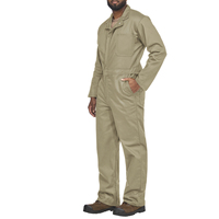 Combinaison de travail pour homme de haute qualité, 9 oz, kaki, FR, 100% coton, manches longues, avec résistance au feu et antistatique