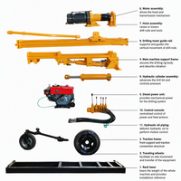 Foreuse de puits d'eau portable Kaishi, machine de forage mobile sur roues pour projets de puits d'eau, vente en gros et personnalisation