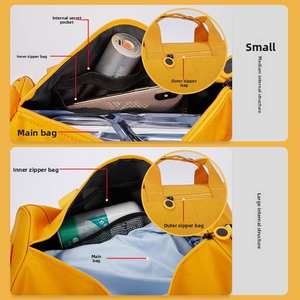 大容量防水オックスフォードトートダッフルバッグ、ファッショナブルな旅行、ワークアウト、ヨガ用ハンドバッグ、乾湿分離、ストラップ、ジッパー開閉 - Product Image 5