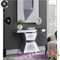 2021 Nouveau design Table console LED de luxe Table console miroir en diamant écrasé avec lumières LED