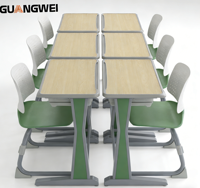 Table d'étude en acier et bois de bonne qualité GUANGWEI, mobilier scolaire pour lycée, bureau et chaise pour étudiants