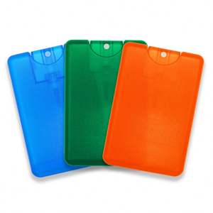 Désinfectant pour les mains portable personnalisé de voyage de 20ml en plastique de type carte porte-clés au format de poche petite bouteille - Product Image 1