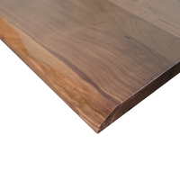Plateau de table rectangulaire contemporain en bois de noyer noir d'Amérique du Nord massif à bord vivant, résistant à l'eau et écologique pour restaurant