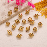 Fermoir de collier rond simple rangée en acier inoxydable plaqué or 18 carats pour la fabrication de bijoux DIY (bracelets, perles)