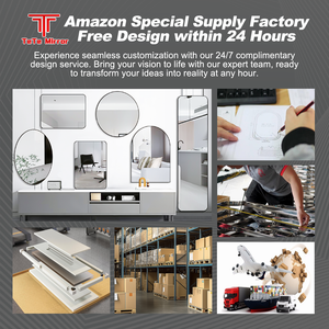 Tete tùy chỉnh bán buôn Vanity gương Bảng trang điểm gương phong cách hiện đại biểu tượng tùy chỉnh Chrome vòng gương mỹ phẩm - Product Image 4