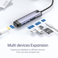 Tendance Usb 3.0 5Gbps Transmission de données 100W Pd Hub de charge 6 Ports Hub Lecteur de carte Alimenté Type C Adaptateur Usb 3.0 Hub