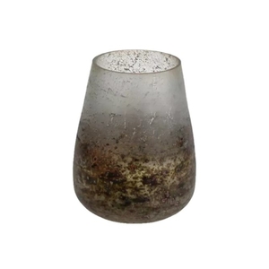 Porte-bougie en verre gris et brun 10x14 cm - Product Image 1