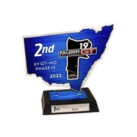 Trofeo de Acrílico con Diseño de Mapa Elor, Corte con Máquina CNC, Bordes Pulidos Suavemente, Personalizado