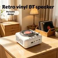 Gramophone portable lumineux en plastique, petit cadeau, H3, lecteur de disques vinyles rétro, prend en charge le lecteur CD, haut-parleur 5.3BT, fabricant direct
