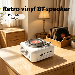 Gramófono Portátil de Plástico con Luz, Pequeño, para Regalo, Reproductor de Vinilo Retro H3, Compatible con Reproductor de CD, Altavoz <span class=keywords><strong>5</strong></span>.3BT, Directo de Fábrica - Product Image 3
