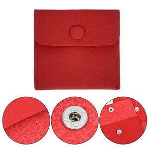 Pochette à bijoux en velours recyclable de luxe avec bouton, 7,5x9,5 cm, avec logo personnalisé, fermeture à bouton, emballage à rabat pour bracelets - Product Image 4