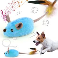 Souris à Induction Électrique Simulation Pet Interactive & Movement Toys Little Bunny Plush Self-Hi Relieving Pet Interactive Toys