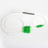 Divisor PLC de Fibra Óptica Mini 1:4, 1X4, 1:4 SC/APC, 0.9mm, 1m, Mini Tubo de Acero para Redes FTTH e IP, Gran Venta
