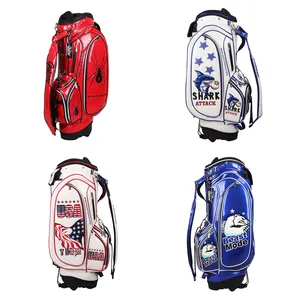 Factory Price Light Weight Waterproof PU Leather New Various Animal Print Golf Stand Bags Custom Golf Bags
