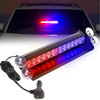 8 LED Universelles Auto-Stroboskoplicht, Fahrzeug-Frontscheiben-Blitzwarnsignallampe, Rot-Blaue Notlichter 12V