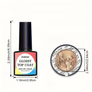 Top Coat Gel Brillant Soak Off UV LED pour Ongles, Sans Résidu, Longue Durée, Finition Brillante, Fournisseur en Gros - Product Image 6
