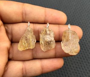 อัญมณีอัญมณีอัญมณีอัญมณีธรรมชาติ3ชิ้นที่ไม่ผ่านการบำบัด92.5หยาบจี้เงินแท้ทำด้วยมือ - Product Image 1