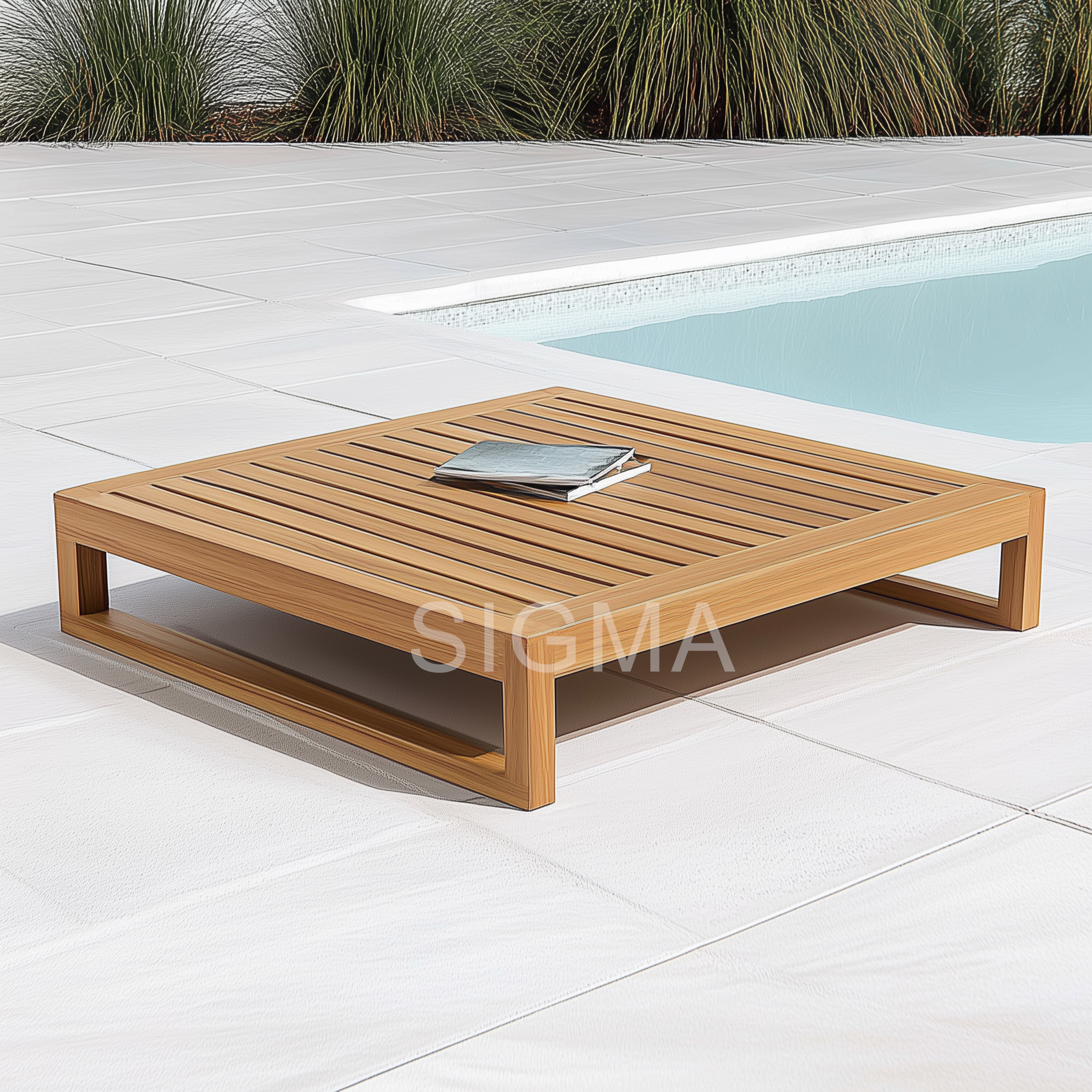 2025 Customizable Teak Patio Furniture Set Outdoor Sofa Wood Ottoman for Hotels Villas Farmhouses Apartments Patios Parks