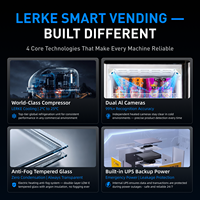 LERKE 2-25 ℃   Réfrigérateur de bar d'hôtel intelligent avec système de vente par carte pour ouvrir le réfrigérateur distributeur intelligent avec système POS