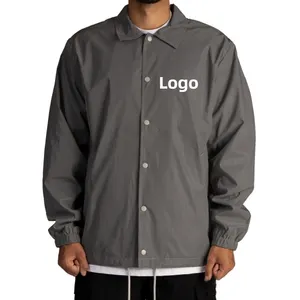 Oem Custom Print Logo Lente Mode Lichtgewicht Windjack Heren Casual Reflecterende Coaches Jas