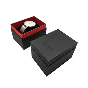 낮은 MOQ 블랙 아트 종이 포장 시계 선물 상자 내부에 스폰지 폼이있는 석영 디지털 시계 상자