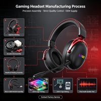 Casque de jeu sans fil OEM ODM avec annulation active du bruit, son surround 7.1, design supra-auriculaire en cuir et métal