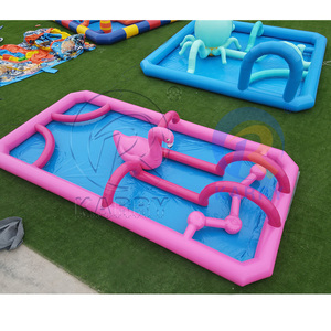Piscine gonflable pour enfants sur le thème du flamant rose en PVC épaissi pour fêtes en plein air, parc aquatique pour enfants, centre de jeux aquatiques - Product Image 1