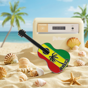 Aimant de réfrigérateur personnalisé Travelpro en alliage de zinc durable avec logo personnalisé, design mignon de guitare, destination touristique - Product Image 2