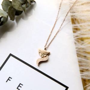 18 K Gold Plated Vintage Little <strong>Fox</strong> Pendant <strong>Necklace</strong> Woman Jewelry 316L Stainless Steel <strong>Necklace</strong> Factory Wholesale Never Fade - Product Image 1