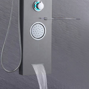 Colonne de douche murale en acier inoxydable avec jets de massage et cascade pour salle de bain - Product Image 3