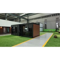 Cabine en verre modulaire de 10 pieds, installation rapide, isolée, en acier léger préfabriqué, revêtement en bois pour camping, villa