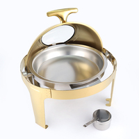 Réchaud à buffet Shahi Gold, réchaud à nourriture pour hôtel et restaurant, récipient de maintien au chaud en acier inoxydable, chauffage à l'alcool, 6L