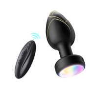 Plug anal, jouets sexuels pour adultes, 10 modes de vibration, plug anal lumineux LED, télécommande pour massage de la prostate, adultes, hommes, femmes, couples