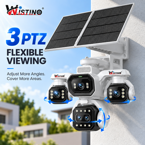 กล้องโซลาร์เซลล์ Wistino 4G รุ่นห้าเลนส์ สี่จอภาพ ซูม 18 เท่า ระบบตรวจจับความเคลื่อนไหวพร้อมสัญญาณเตือน  ออนไลน์ตลอด 24 ชั่วโมง 7 วันต่อสัปดาห์  แผงโซลาร์เซลล์ 2 แผง กล้อง Aov Solar - Product Image 2