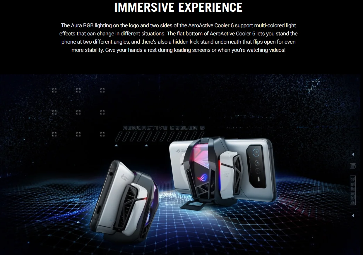 Original New ROG Phone 6 AeroActive Aero cooling fan cooler Debuts World First Mobile Clip-On Thermoelectric Cooler