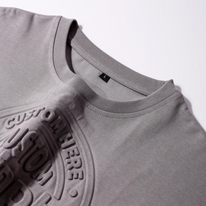 เสื้อยืดผู้ชายเนื้อหนัก 350gsm ผ้าฝ้ายถักนุ่ม 100% ทรงหลวม พิมพ์ลายนูน คอกลม - Product Image 6