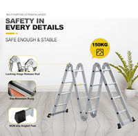 Échelle polyvalente pliante en aluminium avec plate-forme, échelle EN131 de 3m, 4m, 5m, 6 mètres