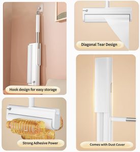 Rouleau Adhésif Manuel Grande Taille Écologique Portable à Long Manche pour Poils d'Animaux et Vêtements – Idéal pour Nettoyer les Sols - Product Image 3