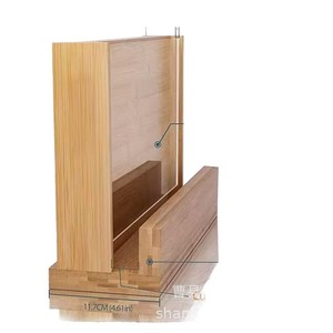 Porte-couteaux magnétique en bois, support à couteaux magnétique double face, vertical, sans perçage, rangement pour couteaux de cuisine en bois - Product Image 5