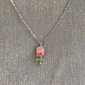 Collar de Plata de Ley S925 con Diseño de Tulipán, Colgantes y Dijes con Lenguaje de Flores, Lujo Sencillo, Versátil, Dulce, Pequeño, Ligero - Product Image 2