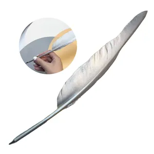 Factory natural goose feather quill pen custom silver feather pen