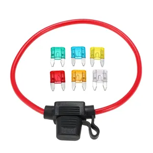 Cầu Chì Lưỡi Nóng Chảy Ô Tô Mini Hộp Cầu Chì Vi Cầu Chì Cho Thuyền Ô Tô Với Cáp 16 AWG 30Cm